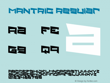 MANTRIC Version 1.00;June 16, 2021;FontCreator 13.0.0.2683 32-bit图片样张