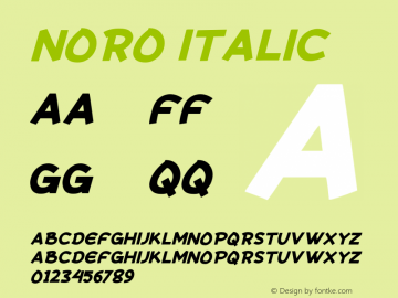 NORO Italic Version 1.00;July 21, 2021;FontCreator 13.0.0.2683 32-bit图片样张
