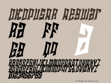 OKOPUSRA Version 1.00;June 12, 2021;FontCreator 13.0.0.2683 32-bit图片样张