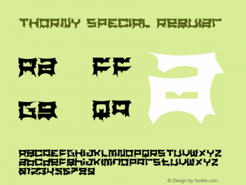 THORNY SPECIAL Version 1.00;June 3, 2021;FontCreator 13.0.0.2683 32-bit图片样张