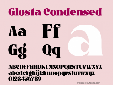 Glosta Condensed 1.000图片样张