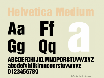 Helvetica Medium 001.000 Font Sample