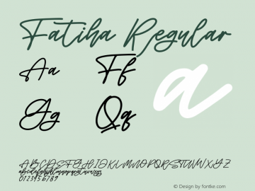 Fatiha Version 1.00;September 16, 2021;FontCreator 13.0.0.2683 64-bit图片样张