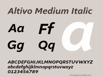 Altivo Medium Italic Version 001.001图片样张