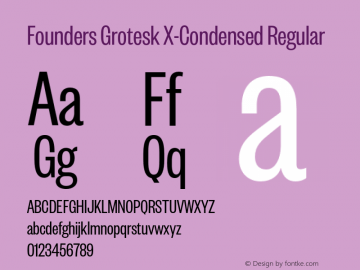 Founders Grotesk X-Cond Regular Version 2.001 | web-OT图片样张