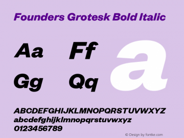 Founders Grotesk Bold Italic Version 2.001 | web-TT图片样张