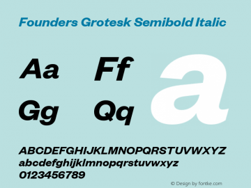 Founders Grotesk Semibold Italic Version 2.001 | web-TT图片样张