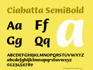 Ciabatta-SemiBold Version 1.000 | w-rip DC20190315图片样张