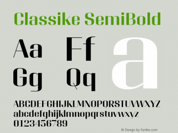 Classike SemiBold Version 1.000;hotconv 1.0.109;makeotfexe 2.5.65596图片样张