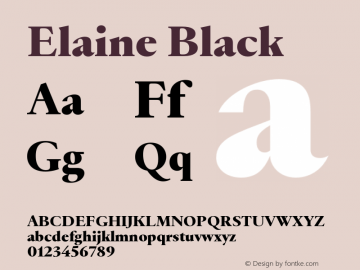 Elaine Black Version 1.000;hotconv 1.0.109;makeotfexe 2.5.65596图片样张