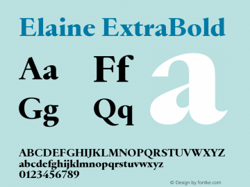 Elaine ExtraBold Version 1.000;hotconv 1.0.109;makeotfexe 2.5.65596图片样张