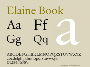 Elaine Book Version 1.000;hotconv 1.0.109;makeotfexe 2.5.65596图片样张