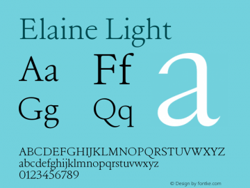 Elaine Light Version 1.000;hotconv 1.0.109;makeotfexe 2.5.65596图片样张