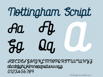 Nottingham Script Version 1.003;Fontself Maker 3.5.7图片样张