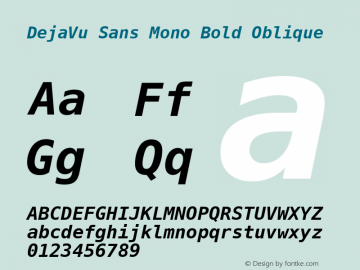 DejaVu Sans Mono Bold Oblique Version 2.32图片样张