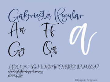 Gabriesta Version 1.00;September 11, 2021;FontCreator 13.0.0.2683 64-bit图片样张