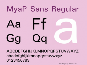 MyaP Sans Version 1.0图片样张