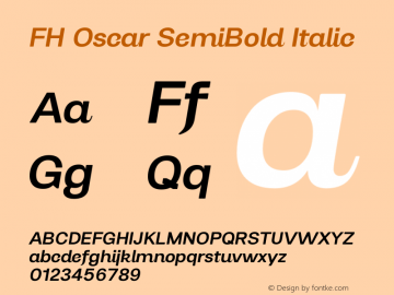 FH Oscar SemiBold Italic Version 2.000 | wf-rip DC20201030图片样张