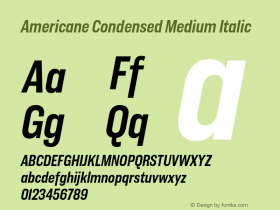 Americane Cond Medium Italic Version 1.000图片样张