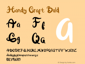 Handy Craft Bold Version 1.00;October 12, 2021;FontCreator 12.0.0.2545 64-bit图片样张