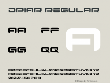 opiar Version 1.00;October 7, 2021;FontCreator 13.0.0.2683 32-bit图片样张