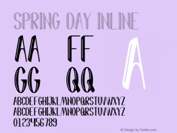 Spring Day Inline Version 1.011;Fontself Maker 3.5.4图片样张