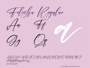 Felisha Version 1.00;September 11, 2021;FontCreator 13.0.0.2683 64-bit图片样张