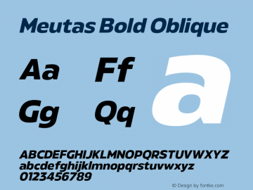 Meutas Bold Oblique Version 1.000;hotconv 1.0.109;makeotfexe 2.5.65596图片样张