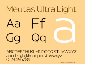 Meutas Ultra Light Version 1.000;hotconv 1.0.109;makeotfexe 2.5.65596图片样张