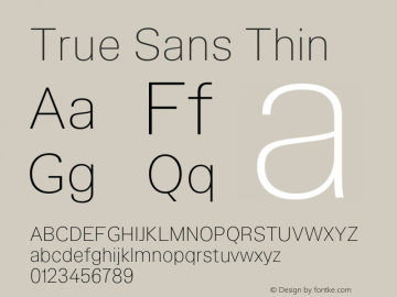 TrueSans-Thin Version 1.000图片样张