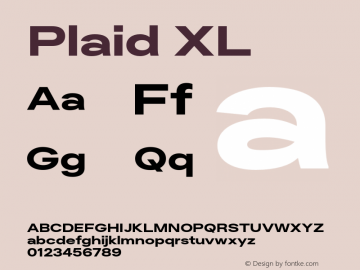 Plaid XL Version 2.000;hotconv 1.0.109;makeotfexe 2.5.65596图片样张