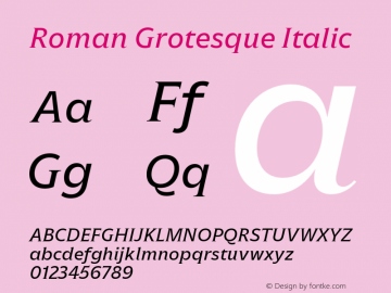 Roman Grotesque Italic Version 1.001;hotconv 1.0.109;makeotfexe 2.5.65596图片样张