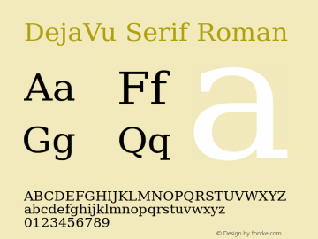DejaVu Serif Roman Version 1.7 Font Sample