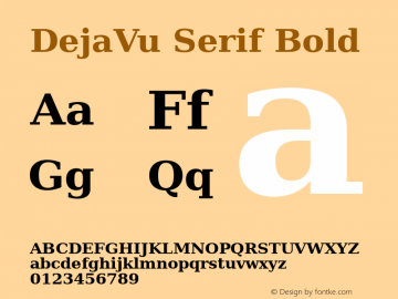 DejaVu Serif Bold Version 1.11 Font Sample