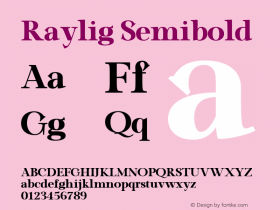 Raylig-SemiBold Version 1.001图片样张