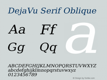 DejaVu Serif Oblique Version 1.15图片样张