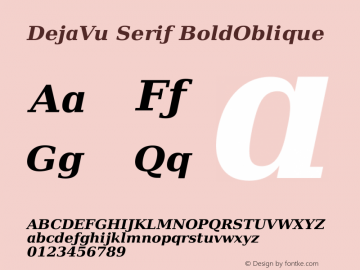 DejaVu Serif BoldOblique Version 2.0图片样张