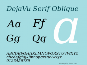DejaVu Serif Oblique Version 2.1图片样张