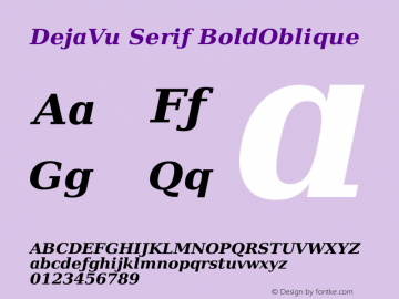 DejaVu Serif BoldOblique Version 2.3图片样张