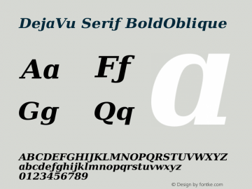 DejaVu Serif BoldOblique Version 2.4图片样张
