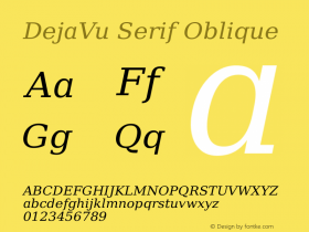 DejaVu Serif Oblique Version 2.5图片样张