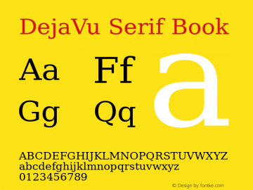 DejaVu Serif Book Version 2.5 Font Sample