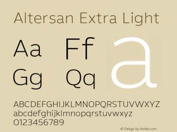 Altersan Extra Light Version 1.000图片样张