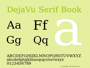 DejaVu Serif Book Version 2.6 Font Sample