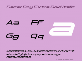 Racer Boy Extra Bold Italic Version 1.000图片样张