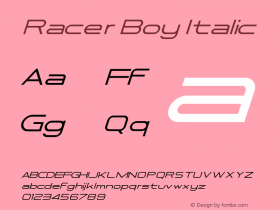 Racer Boy Italic Version 1.000图片样张