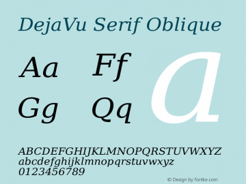 DejaVu Serif Oblique Version 2.7图片样张