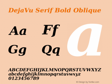 DejaVu Serif Bold Oblique Version 2.9图片样张