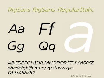 RigSans-RegularItalic Version 1.000图片样张