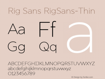 RigSans-Thin Version 1.000图片样张